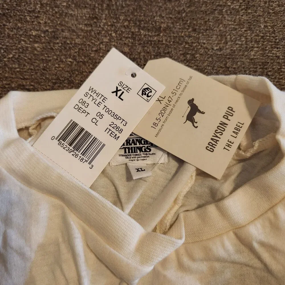 Dog shirt costume Grayson Pup, The Label Stranger Things Ivory, Size XL